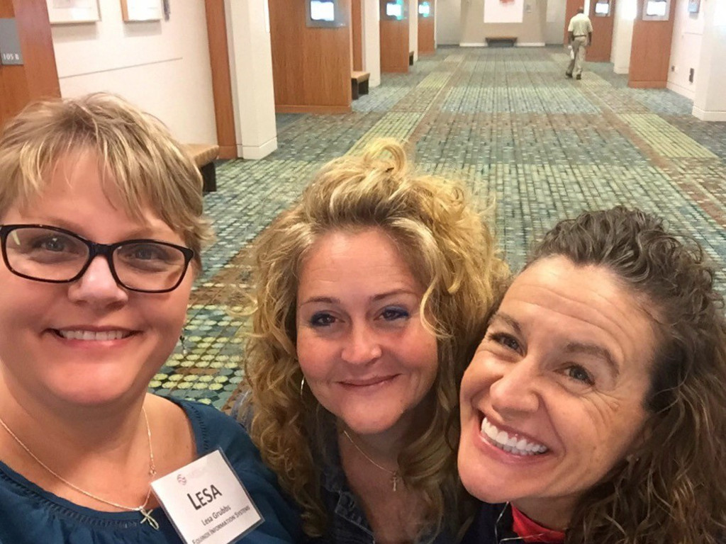 Even on Wednesday, Lesa, Amy, and Renee are still smiling!