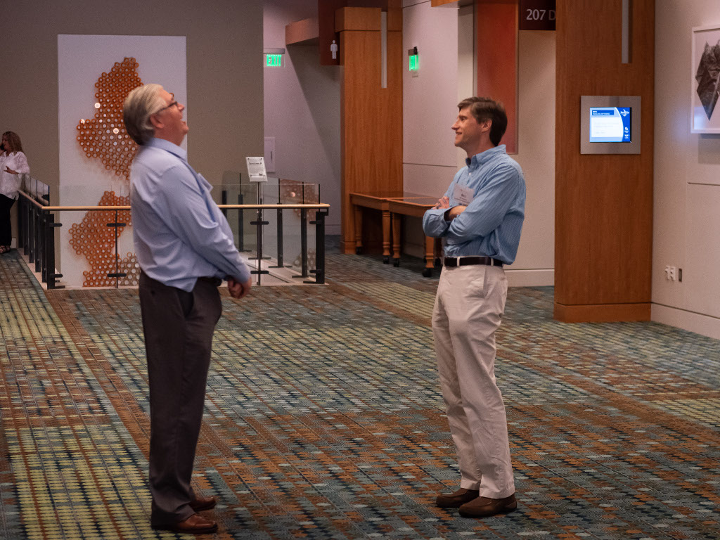 Equinox developers Chad and Bill share ideas between sessions