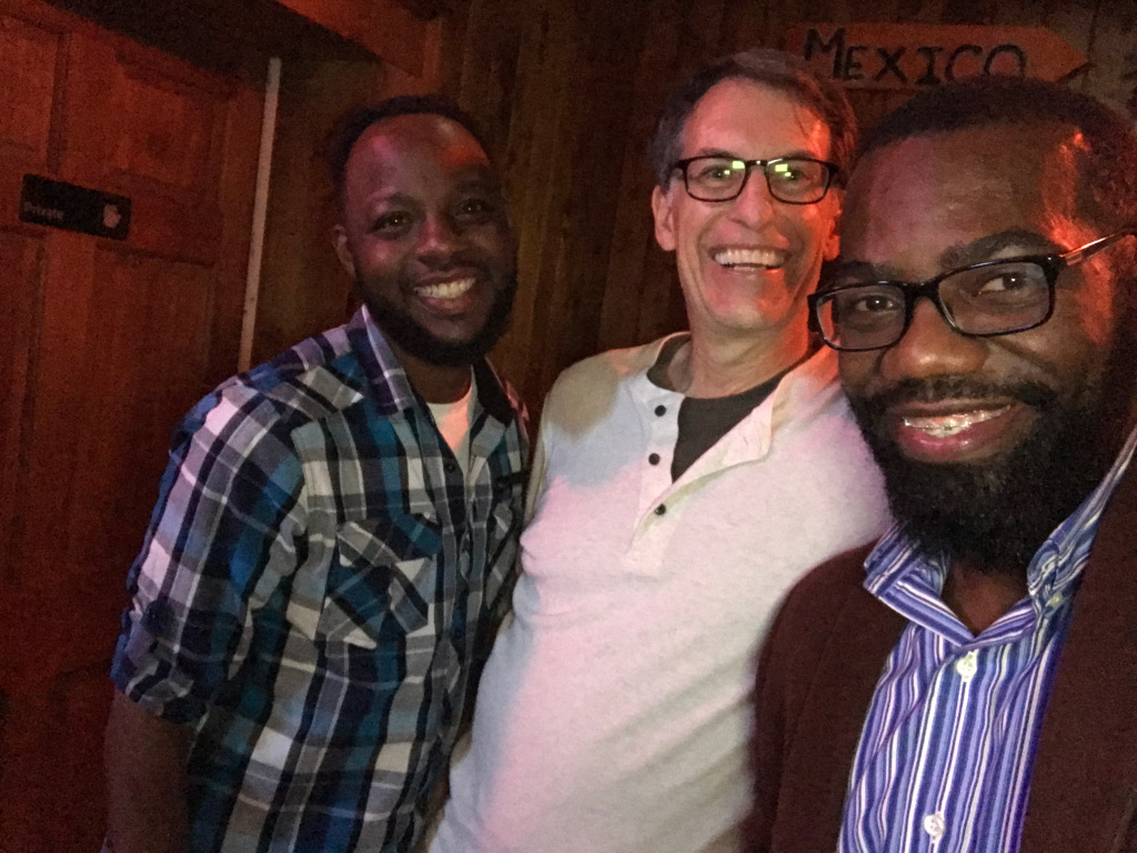 Darius, Byron, and Donald pose for a picture before Darius takes the stage!